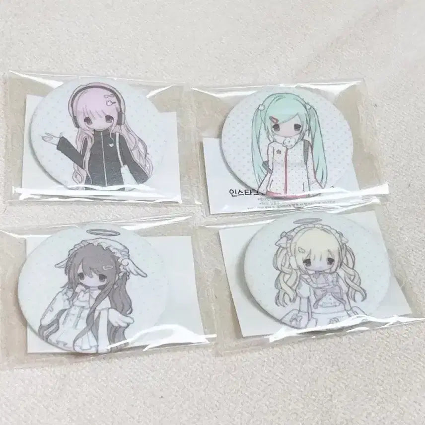 [BUNJANG] Character Deco Pin Button Set & Sticker Bundle / 다꾸뱃지 다꾸핀버튼 인물다꾸 다꾸씰스티커 미소녀스티커 지뢰계 다꾸띵