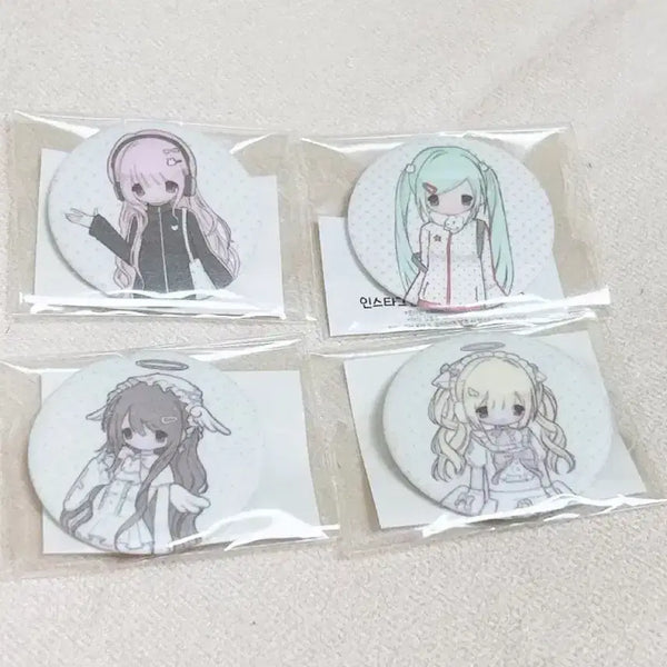 [BUNJANG] Character Deco Pin Button Set & Sticker Bundle / 다꾸뱃지 다꾸핀버튼 인물다꾸 다꾸씰스티커 미소녀스티커 지뢰계 다꾸띵