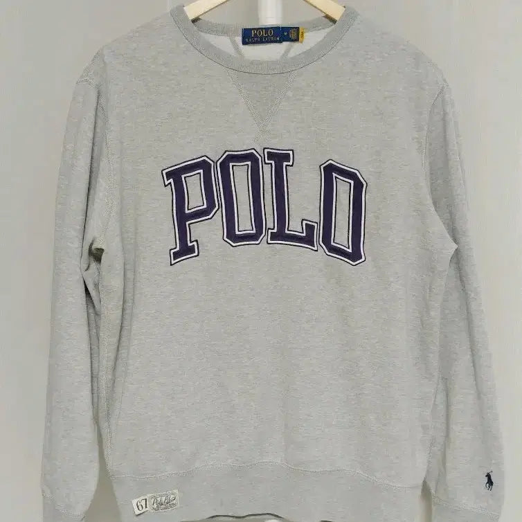 [BUNJANG] Polo Ralph Lauren Big Logo Sweatshirt (Grey/M) / 폴로 랄프로렌 아플리케 빅로고 맨투맨 (그레이/M)