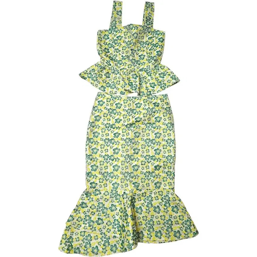 [BUNJANG] Gallong de Blanc Flower Two-Piece Set S / 갈롱드블랑 투피스 세트 s