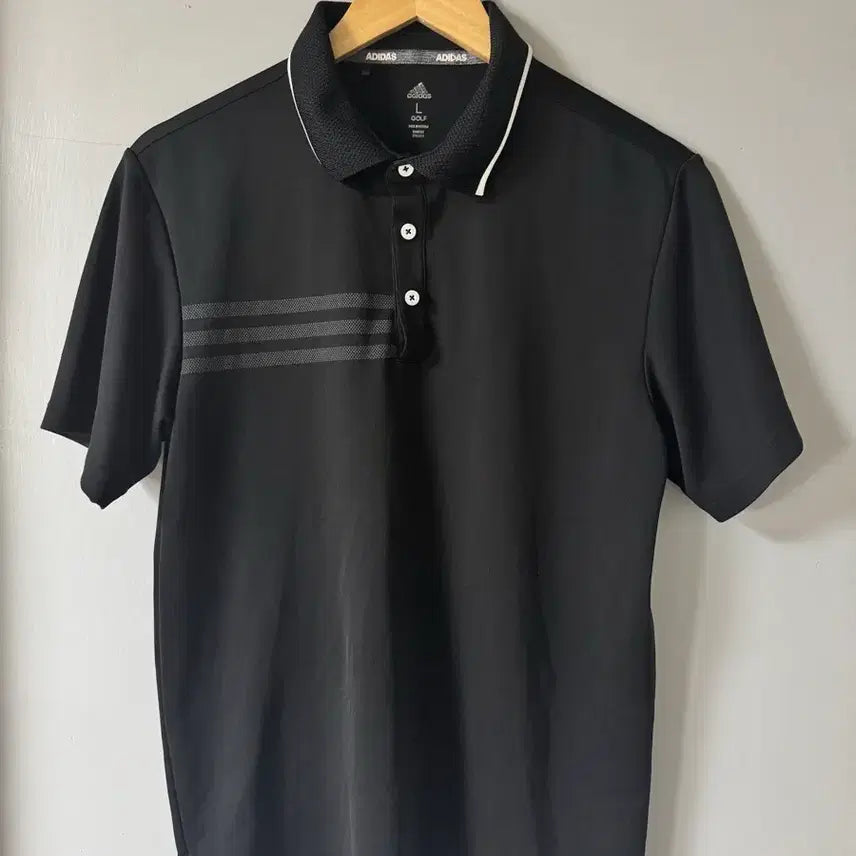 [BUNJANG] Adidas Golf Men's Black Polo Shirt (L) / 아디다스골프 (남성)(정품)(프로님처분)(L)(깨끗)
