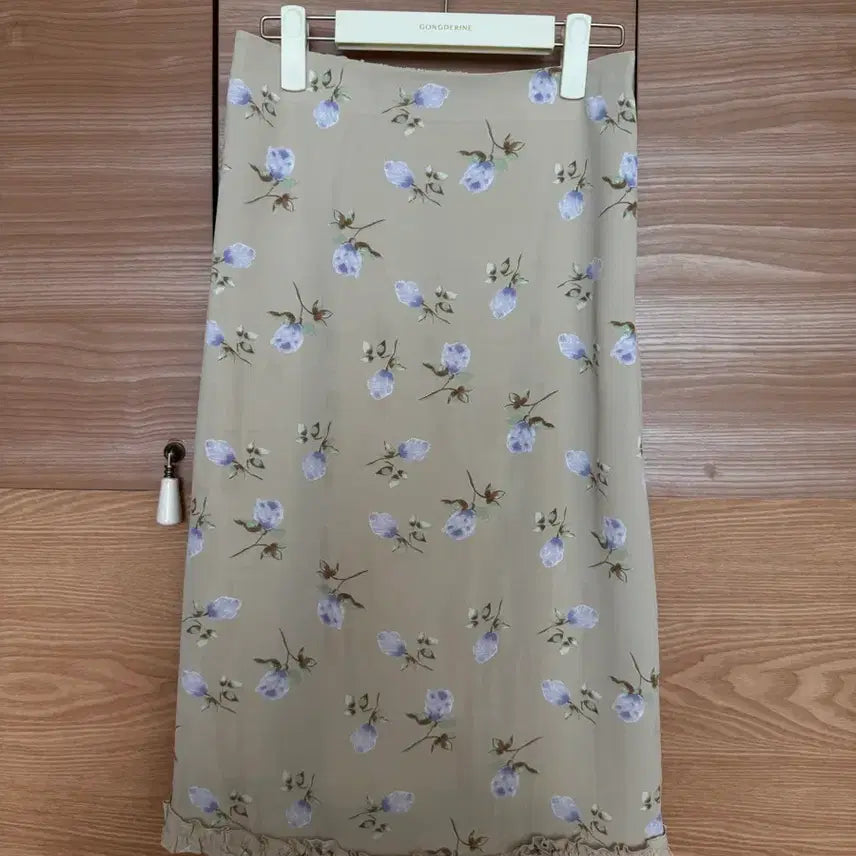 [BUNJANG] Flower Print Ruffled Midi Skirt / 플라워스커트