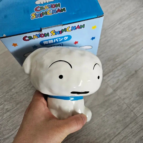[BUNJANG] Crayon Shin-chan Shiroi 'Dogi' Piggy Bank Figure - Authentic Vintage / 초레어 흰둥이 도기 저금통 피규어 짱구 정품 빈티지