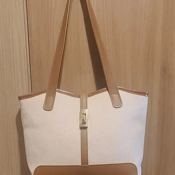 [BUNJANG] Canvas Shoulder Bag (Ivory) / (미사용품) 예쁜 캔버스 숄더백(아이보리)