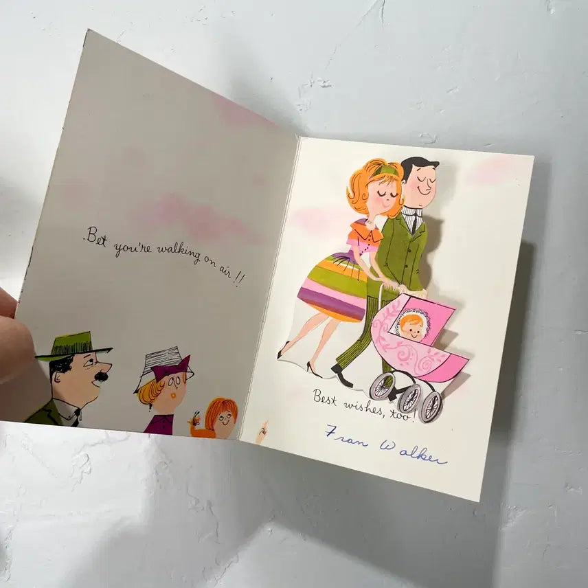 [BUNJANG] 1960s Vintage Pop-Up Card with Unique Illustration / 1960s/일러스트가 유니크한 빈티지 팝업카드