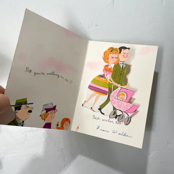 [BUNJANG] 1960s Vintage Pop-Up Card with Unique Illustration / 1960s/일러스트가 유니크한 빈티지 팝업카드