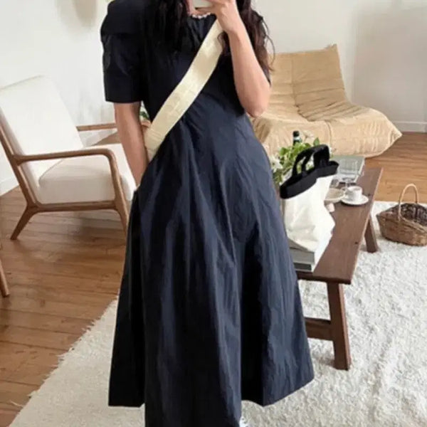 [BUNJANG] Decave Volume Sleeve Flare Dress / 데카브 볼륨 슬리브 플레어 원피스