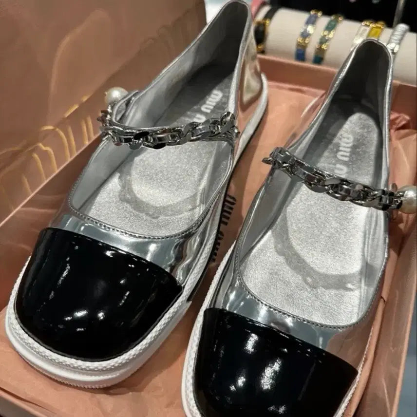 [BUNJANG] Miu Miu Patent Leather Sporty Ballerina Mary Jane Flats / 미우미우 메리제인 / 미우미우 레더 스포티 발레리너