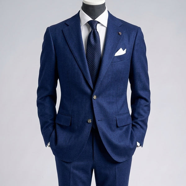 [BUNJANG] Vanhart di Albazar Ariston Flannel Wool Herringbone Suit Royal Blue / 반하트 디 알바자/이태리 아리스톤 플란넬 울 로얄블루 헤링본 수트/100
