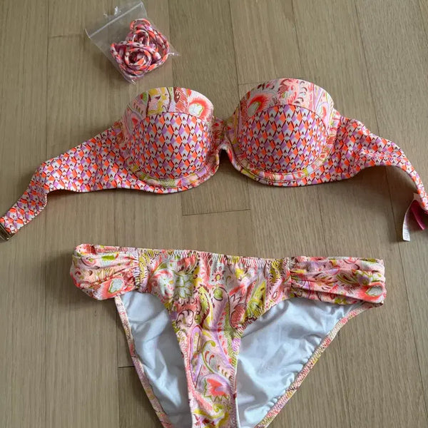 [BUNJANG] Victoria's Secret Bikini Orange Pattern / 빅토리아 시크릿 비키니