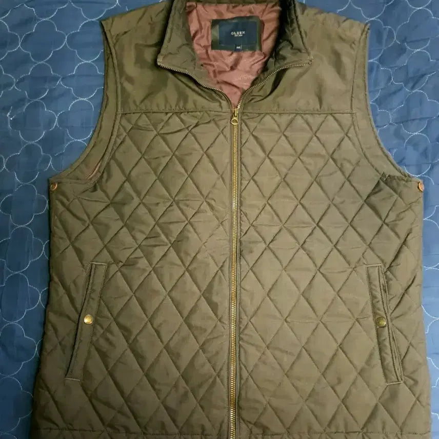 [BUNJANG] Olens Diamond Quilting Vest Olive (XL) / 올젠 다이아 퀄팅 조끼 베스트 올리브 (XL)