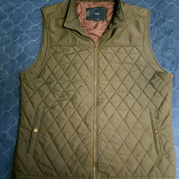 [BUNJANG] Olens Diamond Quilting Vest Olive (XL) / 올젠 다이아 퀄팅 조끼 베스트 올리브 (XL)