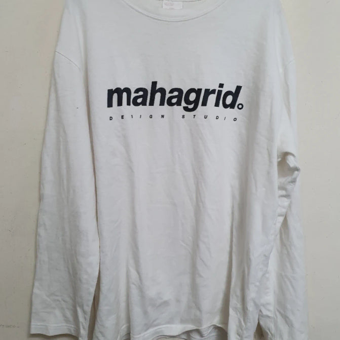 [BUNJANG] Mahagrid Long Sleeve T-Shirt White / 마하그리드 긴팔티 화이트