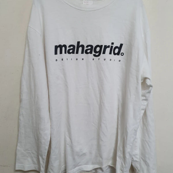 [BUNJANG] Mahagrid Long Sleeve T-Shirt White / 마하그리드 긴팔티 화이트