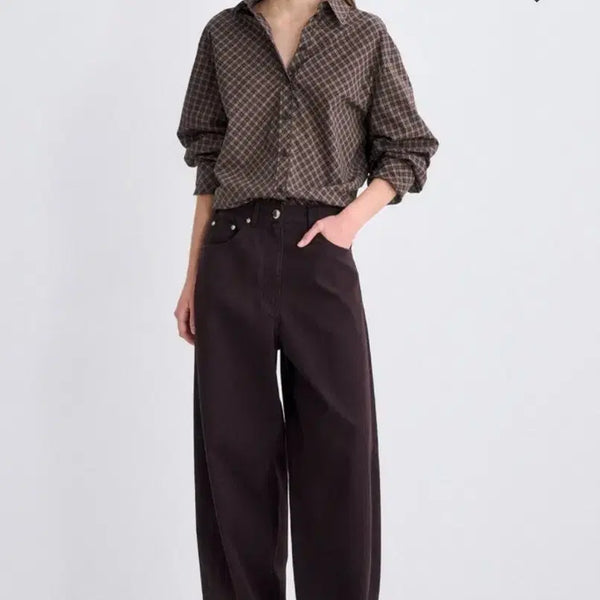 [BUNJANG] Time by HANDSOME Buckle Strap Wide Denim Pants / 한섬 타임 버클 스트랩 와이드 데님 <최종>