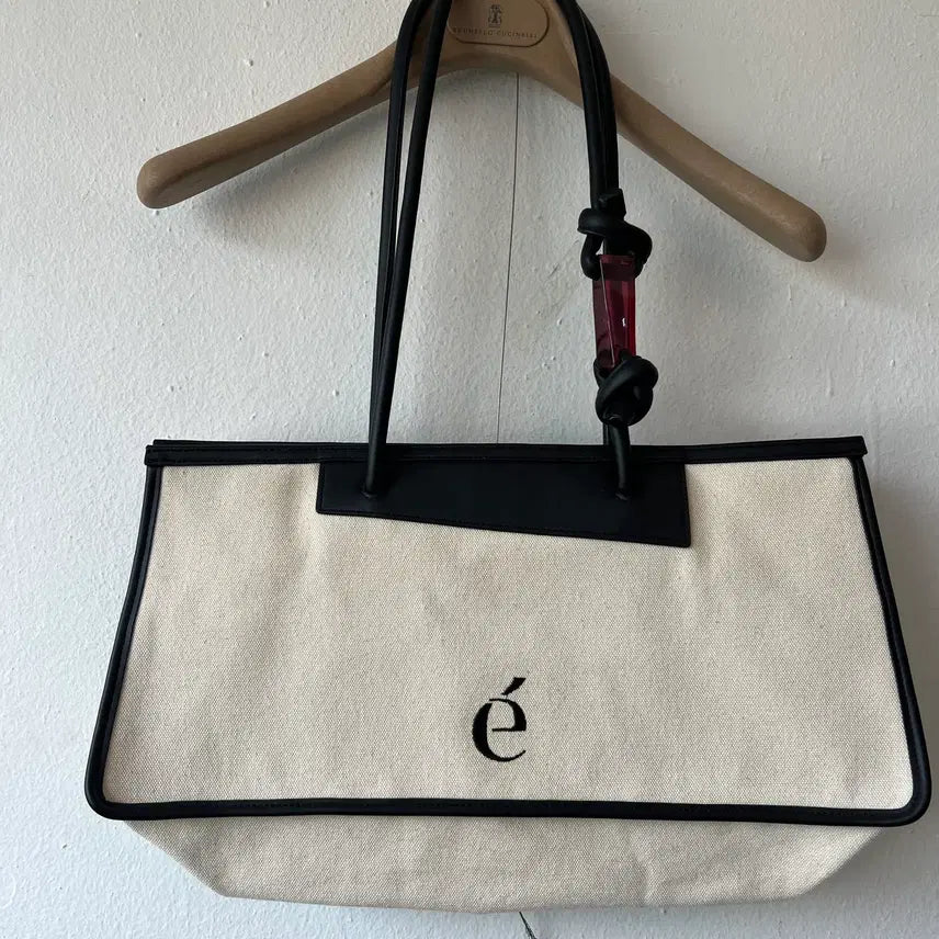 [BUNJANG] Archive Appk Black Ivory Canvas Cotton Bag Cotton Shoulder Bag / 아카이브앱크 블랙아이보리 캔버스코튼백 코튼숄더백