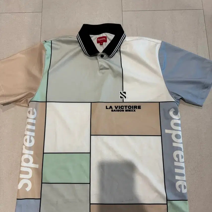 [BUNJANG] Supreme Lavictoire Color Block Polo Shirt / 슈프림 LAVICTOIRE 컬러블록 폴로 셔츠