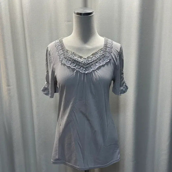 [BUNJANG] AXIS FARM Lace Detail Blouse T-Shirt / 엑시즈팜 티셔츠