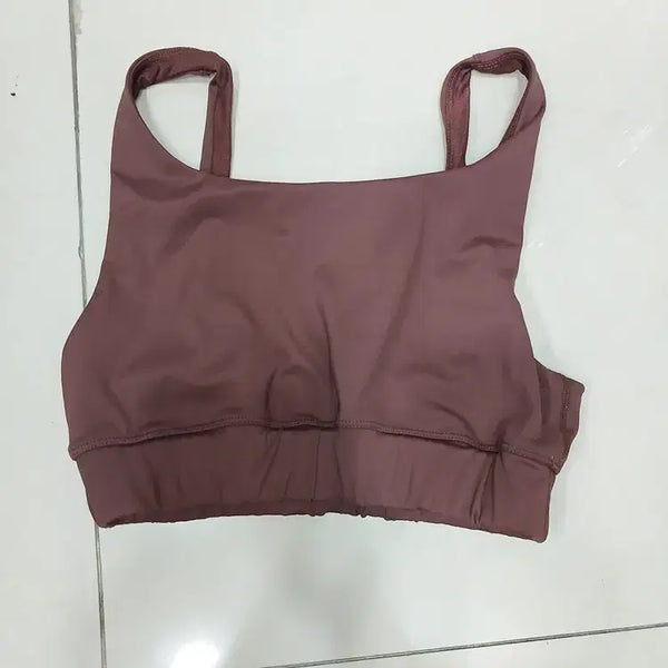 [BUNJANG] Brown Yoga Pilates Sports Bra Top - Used / M추정 갈색 요가복 필라테스 브라탑 스포츠상의 운동복중고 브라캡없어요