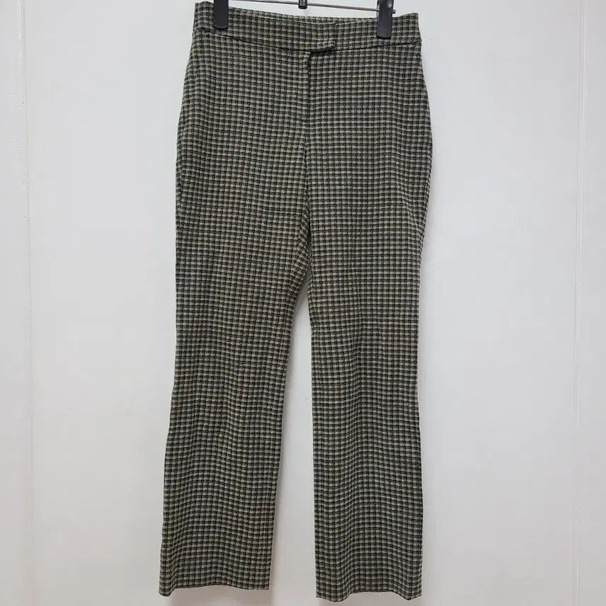 [BUNJANG] Mines Check Cotton Blend Slacks Green / 마인 슬랙스 55