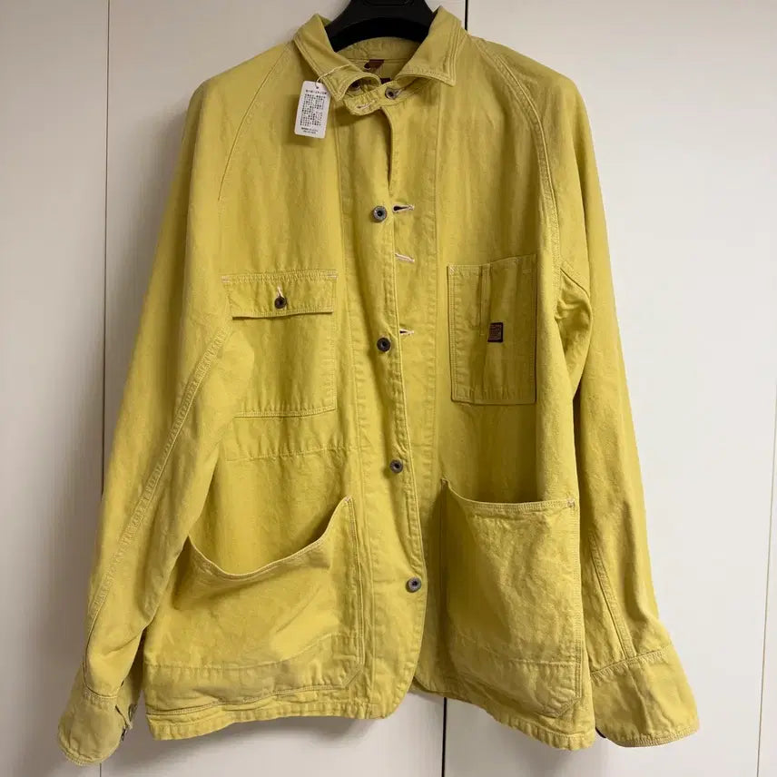 [BUNJANG] Kapital Canvas Cactus Coverall Sunfade Yellow Jacket Size 5 / 국내매장가 70, KAPITAL 캐피탈 커버올 선페이드 옐로우 자켓