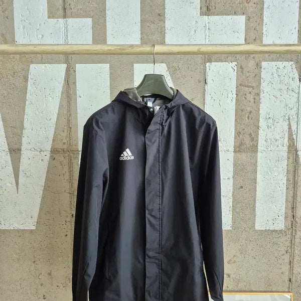 [BUNJANG] Adidas Black Hooded Windbreaker XL / 아디다스 블랙 후드 바람막이 (XL