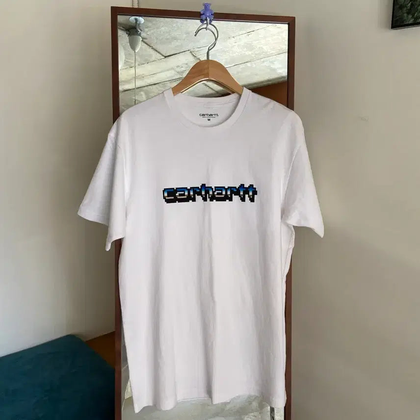 [BUNJANG] Carhartt White Pixel Logo T-Shirt / 칼하트 화이트 픽셀 반팔티셔츠