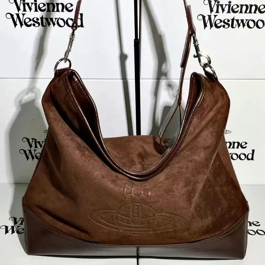 [BUNJANG] Vivienne Westwood Brown Large Tote Bag/Clutch / 비비안웨스트우드 클러치백 토트백 갈색 빅사이즈