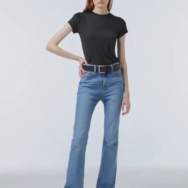[BUNJANG] Instant Funk Basic Slim T-shirt Black F / (새상품)인스턴트펑크 베이직 슬림티셔츠 블랙F