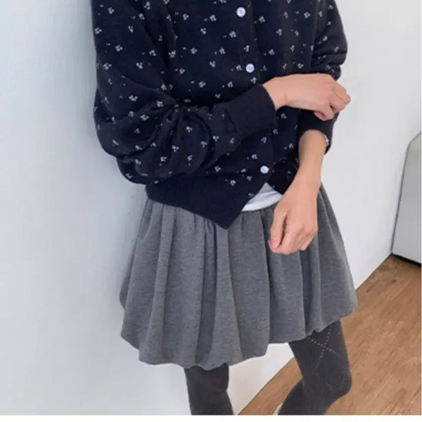 [BUNJANG] Dailyjew Serrane Flower Knit Cardigan Navy / 데일리쥬 세랑느 플라워 니트 가디건 네이비