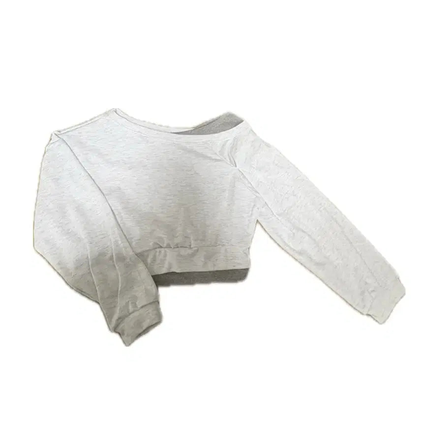 [BUNJANG] Colorblock Asymmetrical Cropped Sweatshirt / 배색 언발 크롭 맨투맨