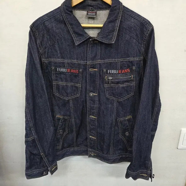 [BUNJANG] Fubu Vintage Multi-Pocket Dark Wash Denim Jacket L / 후부 빈티지 멀티포켓 진청 데님자켓 L