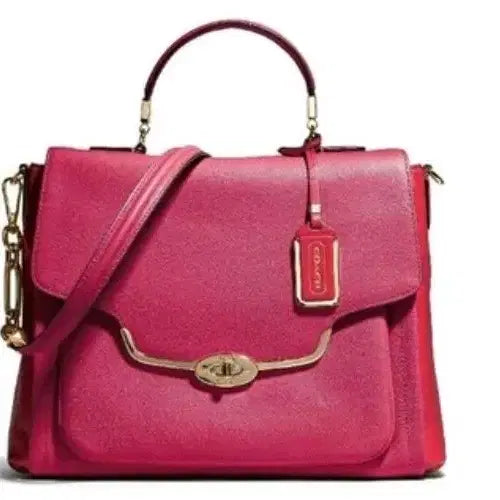 [BUNJANG] Coach Madison Sadie Flap Satchel Burgundy Leather / 코치 Madison Sadie Flap Satchel 버건디