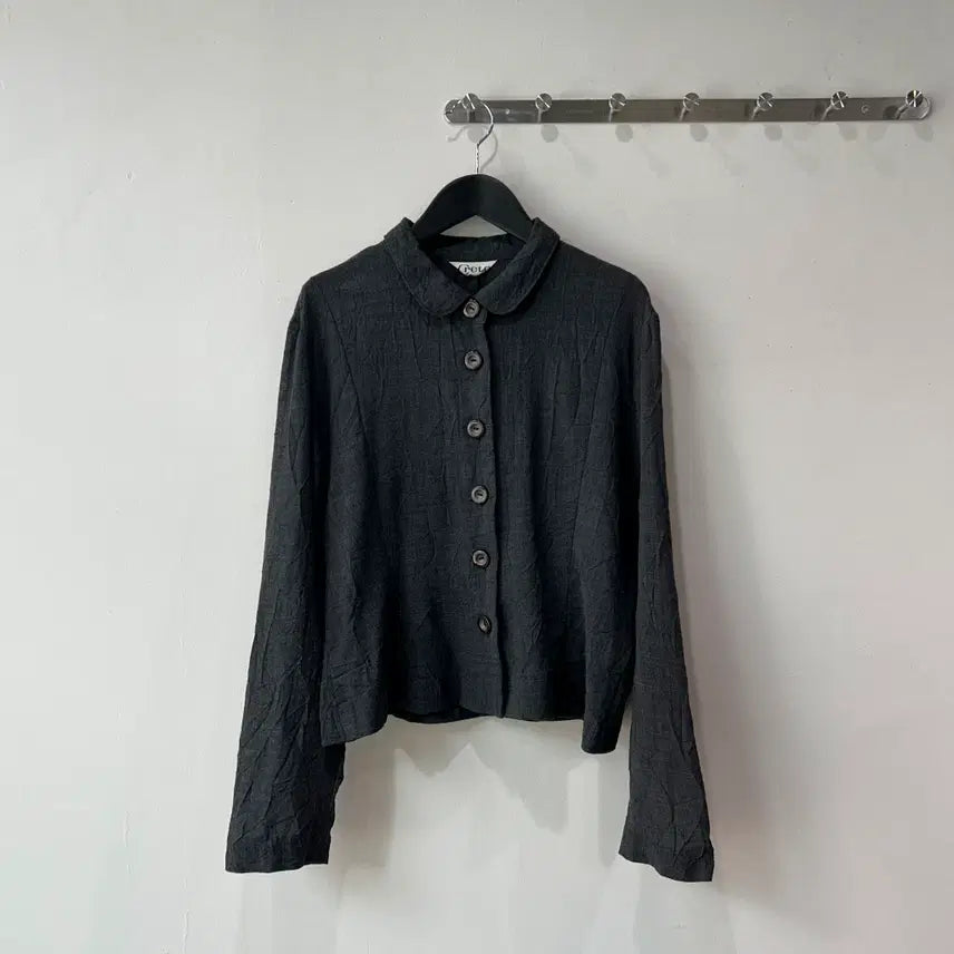 [BUNJANG] Grey Wrinkle Blouse Jacket / 그레이 링클 블라우스 자켓