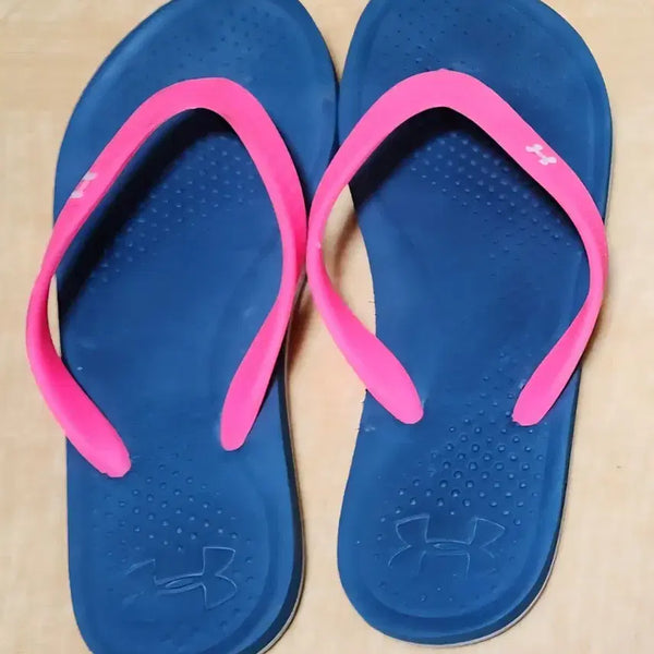 [BUNJANG] Under Armour Flip Flops - Navy/Pink (Size 230) / 언더아머 쪼리