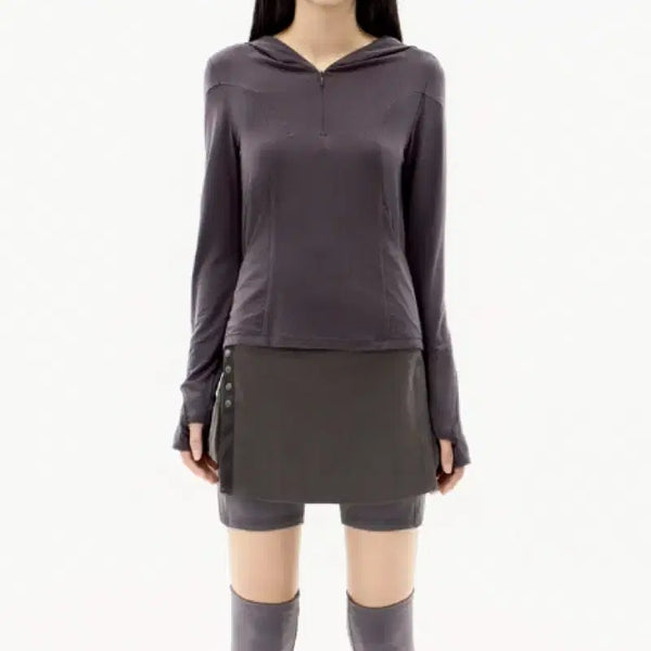 [BUNJANG] Ojos Button Slit Skirt Shorts Brown / 오호스 Button Slit Skirt Shorts Brown
