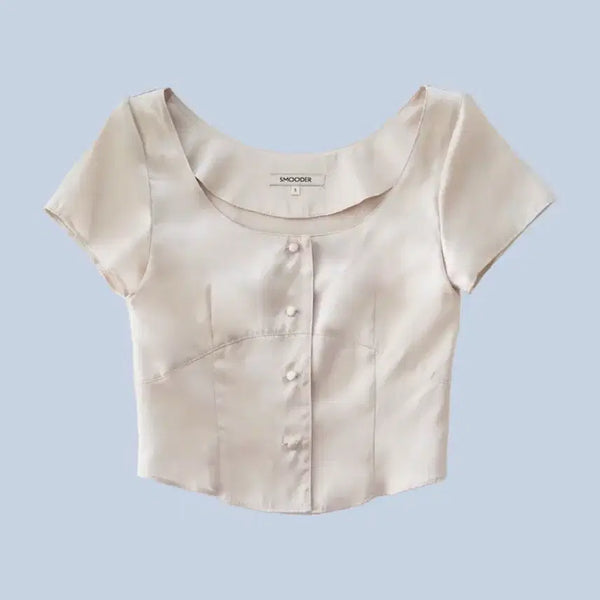 [BUNJANG] Smooder Glossi Blouse Beige / 스무더 smooder glossi blouse beige 글로시 블라우스