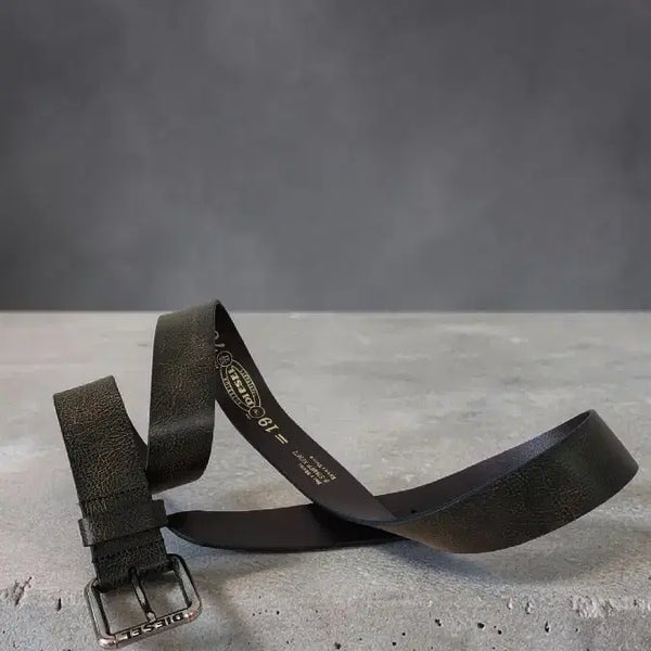 [BUNJANG] DIESEL Leather Belt Silver Buckle / DIESEL 디젤 가죽 벨트