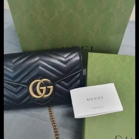 [BUNJANG] Gucci Marmont Black Mini Chain Bag / 구찌 마몬트 블랙 미니 체인백