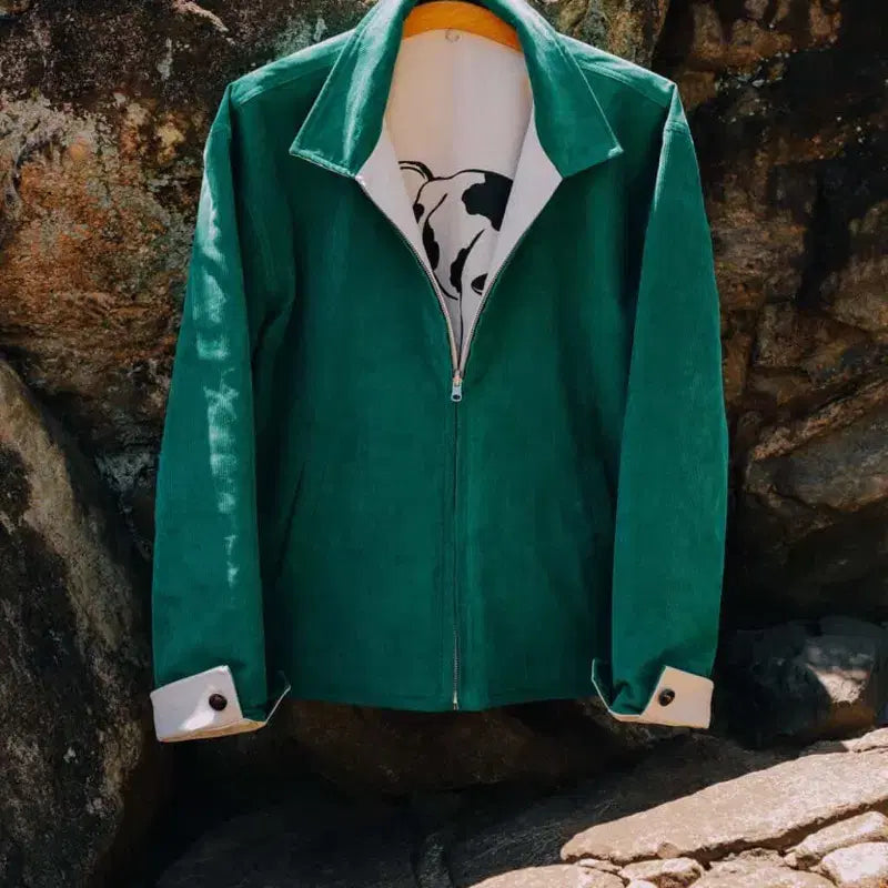 [BUNJANG] Bode Reversible Cow Jacket Ivory/Green / Bode 보디 카우 자켓 아이보리 그린 리버서블 자켓(M/L)