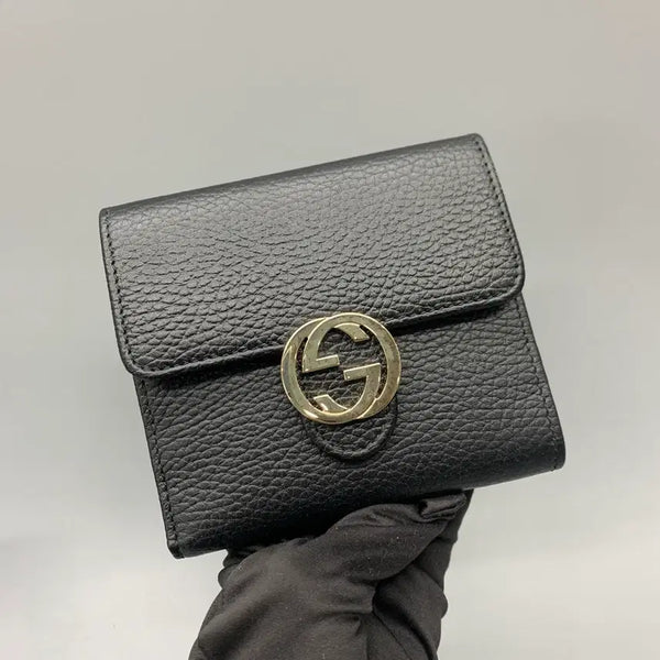 [BUNJANG] Gucci GG Interlocking Bifold Wallet Black / 267001541 구찌 GG 인터로킹 반지갑 블랙