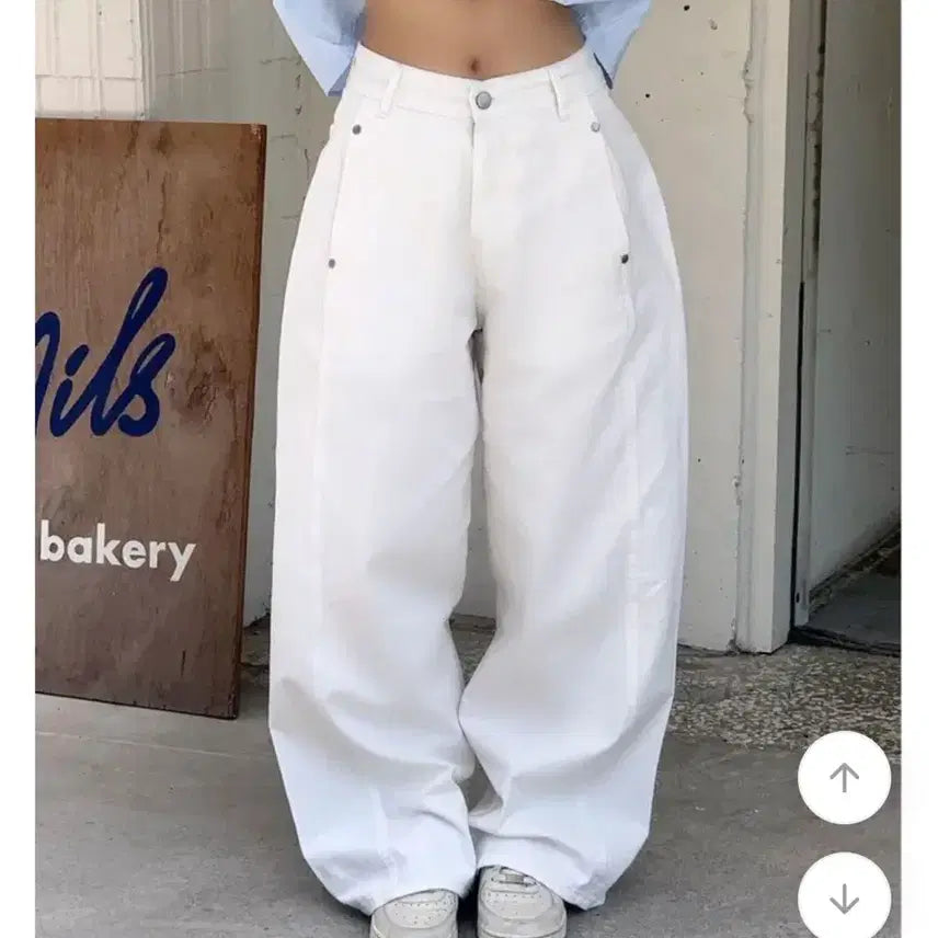[BUNJANG] ERIS Teni Wide Cotton Pants White M / 에이리즈 테니 와이드 코튼 팬츠 화이트 m
