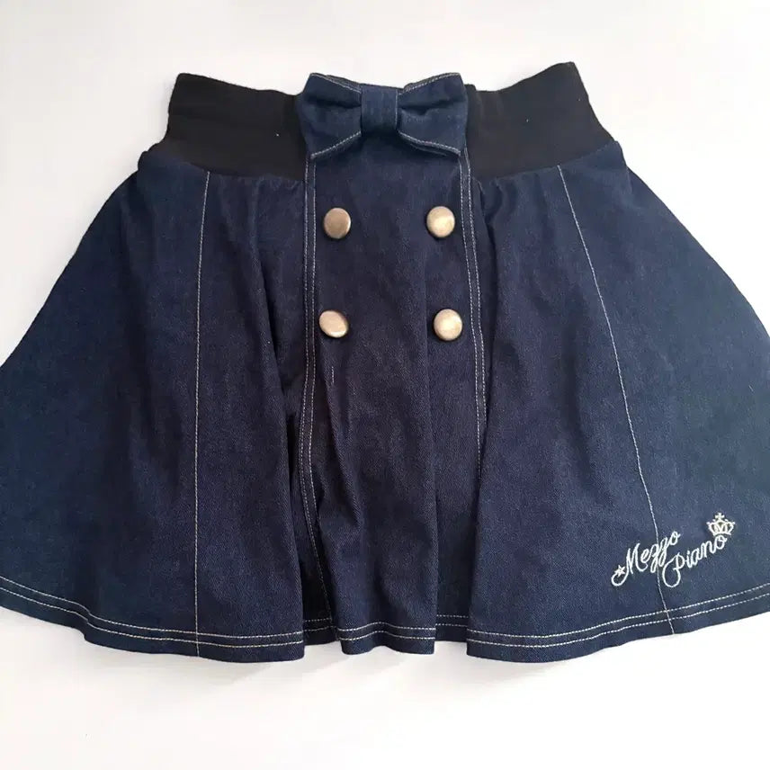 [BUNJANG] Mezzo Piano Denim Ribbon Culottes Skirt / Mezzo piano 메조피아노 데님 리본 스커트 큐롯 조지후쿠 팝갸루