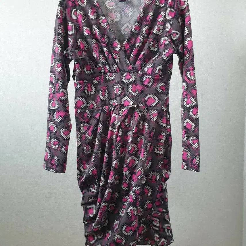 [BUNJANG] D-Shop Pink Shirring Long T-Shirt Dress (Free Size) / 디샵 롱티겸 원피스 핑크셔링 신축성아주좋음 싸이즈F