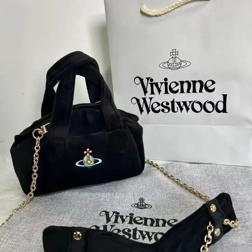 [BUNJANG] Vivienne Westwood Black Leather Clutch Shoulder Bag / 비비안웨스트우드 클러치백 숄더백 블랙