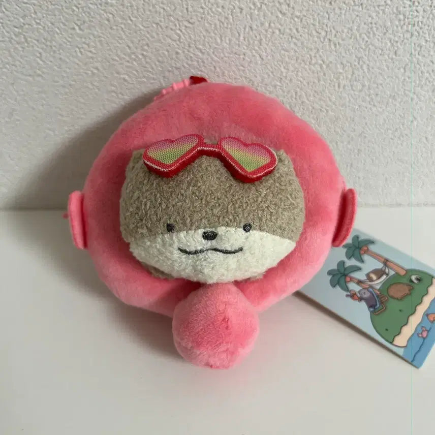 [BUNJANG] Pink Heart Sunglasses Doll Keychain / 핑크색 하트 선글라스 인형 키링
