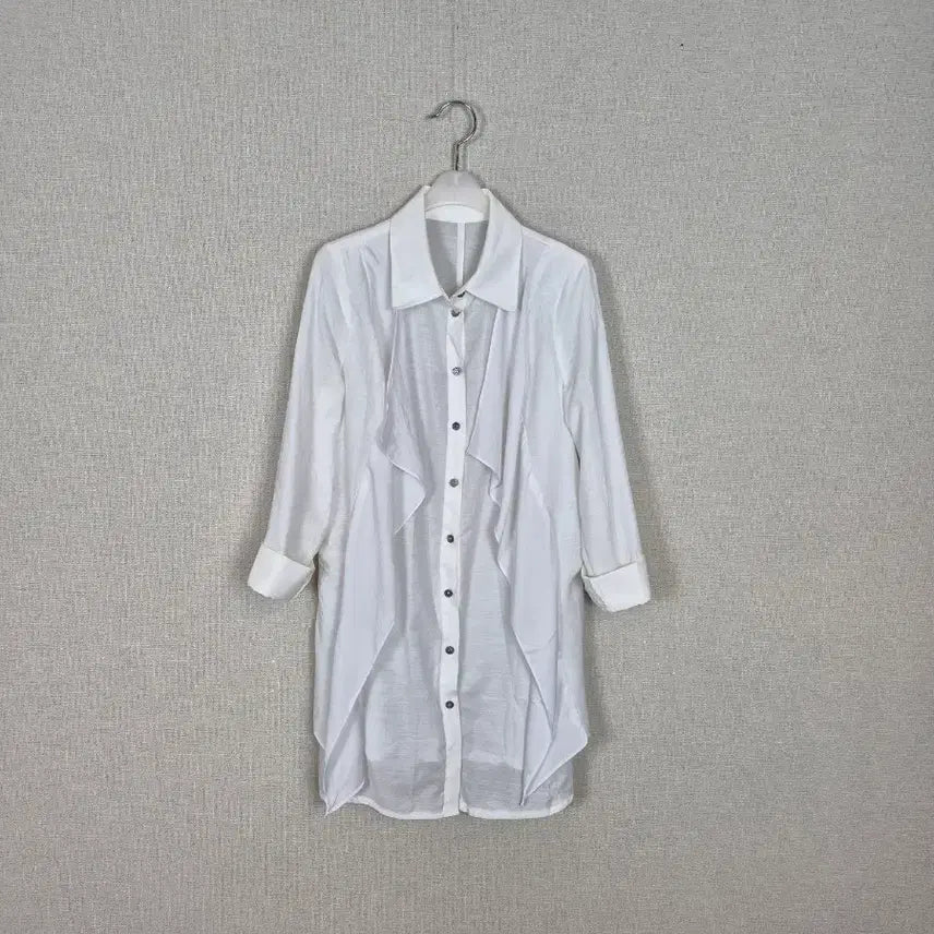 [BUNJANG] Layered Long Sleeve White Shirt Blouse / (#55,66추천/F)레이어드 긴팔 화이트 셔츠 블라우스