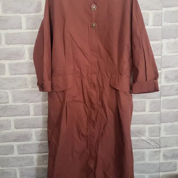 [BUNJANG] Olivia Lauren 3/4 Sleeve Brown Dress / 올리비아로렌 칠부 브라운 원피스100/알뜰한여우