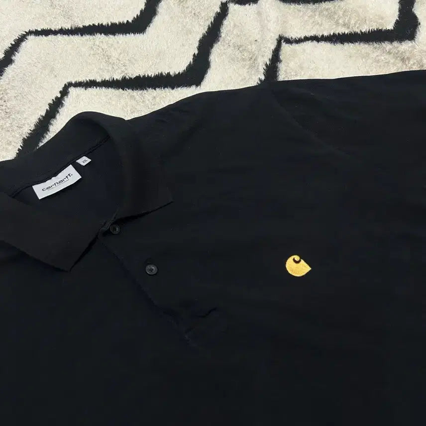 [BUNJANG] Carhartt WIP Chase Black Short Sleeve Polo T-Shirt 2XL / [2XL]칼하트WIP 체이스 카라 반팔/블랙