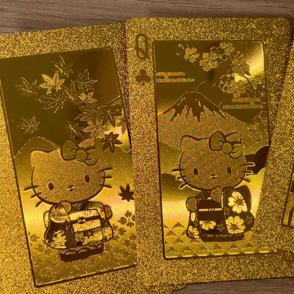 [BUNJANG] Hello Kitty Trump Card Set / 키티 황금 트럼프 카드 원카드 카드놀이
